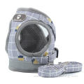 Breathable reflective plaid polyester puppy dog harness